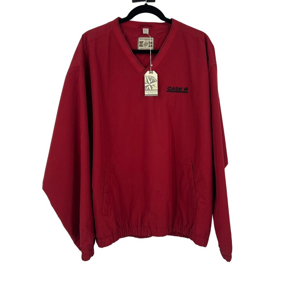 Case Popover Dark Red Light Jacket Shirt V Neck Unlined NEW NWT Men's Large